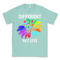Seafoam Different Not Less Daisy Autism Puzzle Classic Tee - CowhideDigitalArt