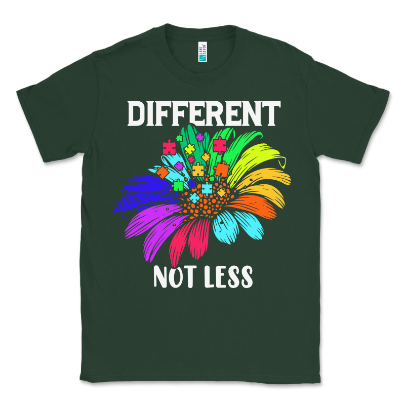 Different Not Less Daisy Autism Puzzle Classic Tee by CowhideDigitalArt | Teevron