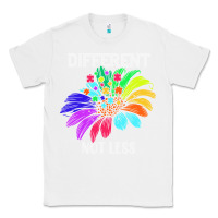 White Different Not Less Daisy Autism Puzzle Classic Tee - CowhideDigitalArt