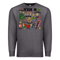 Charcoal Heather religious christmas Premium Sweatshirt - MaliasSmallBusiness