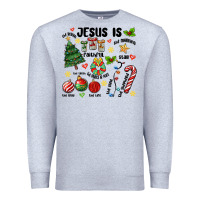 Heather Grey religious christmas Premium Sweatshirt - MaliasSmallBusiness
