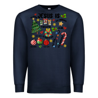 Navy religious christmas Premium Sweatshirt - MaliasSmallBusiness