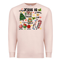 Pale Pink religious christmas Premium Sweatshirt - MaliasSmallBusiness