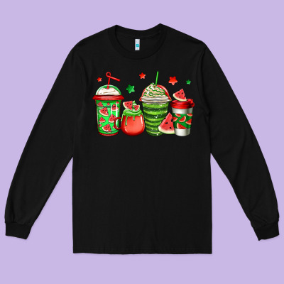 Watermelon Coffee Long Sleeve Tee Designed By Jasminsmagicworld