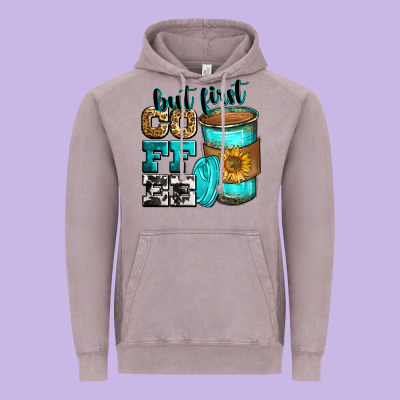 But First Coffee Vintage Hoodie Designed By Zillion Design Studio