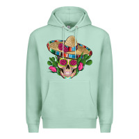 Seafoam mexican skull sombrero roses cactus serape Premium Hoodie - Artiststas