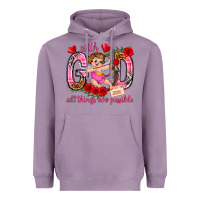 Lavender with god all things are possible Heavyweight Hoodie - NancyCooperArtShop