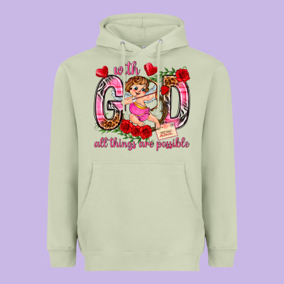 With God All Things Are Possible Heavyweight Hoodie Designed By Nancycooperartshop