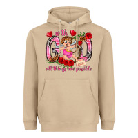 Mushroom with god all things are possible Heavyweight Hoodie - NancyCooperArtShop