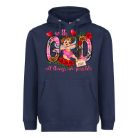 Navy with god all things are possible Heavyweight Hoodie - NancyCooperArtShop
