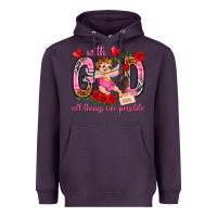 Plum with god all things are possible Heavyweight Hoodie - NancyCooperArtShop