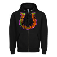 Black halloween  horseshoe Zipper Hoodie - Jasminsmagicworld