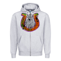 Heather Grey halloween  horseshoe Zipper Hoodie - Jasminsmagicworld