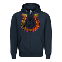 Navy halloween  horseshoe Zipper Hoodie - Jasminsmagicworld