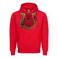 Red halloween  horseshoe Zipper Hoodie - Jasminsmagicworld