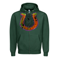 Sports Green halloween  horseshoe Zipper Hoodie - Jasminsmagicworld