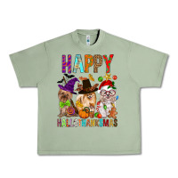 Oil Green Happy hallothankmas dog Urban Heavy Tee - FaDigitalArtStudio