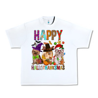 White Happy hallothankmas dog Urban Heavy Tee - FaDigitalArtStudio