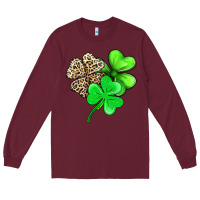 Burgundy three clover Long Sleeve Tee - AdoDesignShop