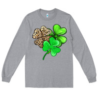 Heather Grey three clover Long Sleeve Tee - AdoDesignShop