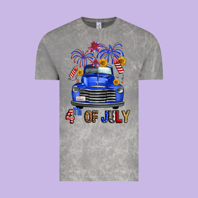 Western Fourth Of July Truck Vintage Tee Designed By Fadigitalartstudio