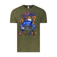 Vintage Olive western fourth of july truck Vintage Tee - FaDigitalArtStudio