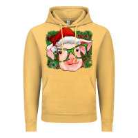 Vintage Mustard christmas pig Vintage Hoodie - RanaPortraitStore