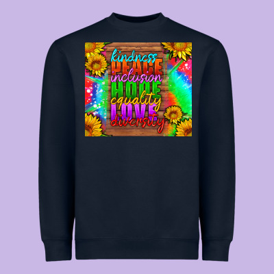 Kindness Peace Inclusion Hope Equality Love Diversity Heavyweight Sweatshirt Designed By Hra Design Shop