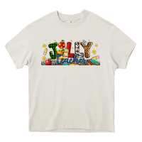 Cream Christmas Jolly Teacher Heavy Core Tee - Artiststas