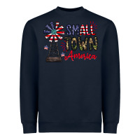 Navy small town america Heavyweight Sweatshirt - CowhideDigitalArt
