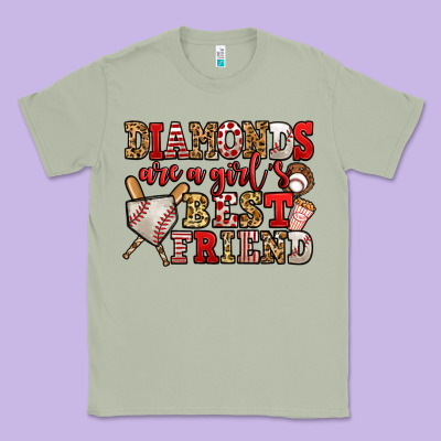 Diamonds Are A Girl's Best Friend Baseball Classic Tee Designed By Jasminsmagicworld