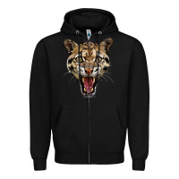 Black ocelot head Zipper Hoodie - LillyAllenDesigns