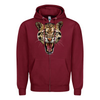 Burgundy ocelot head Zipper Hoodie - LillyAllenDesigns