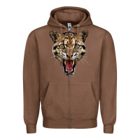 Chestnut ocelot head Zipper Hoodie - LillyAllenDesigns