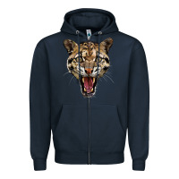 Navy ocelot head Zipper Hoodie - LillyAllenDesigns