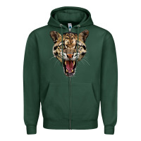 Sports Green ocelot head Zipper Hoodie - LillyAllenDesigns
