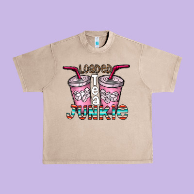 Loaded Tea Junkie Urban Heavy Tee Designed By Cowhidedigitalart