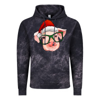 Cloud Black christmas pig with santa claus hat Vintage Hoodie - RanaPortraitStore