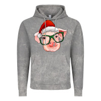 Cloud Rock christmas pig with santa claus hat Vintage Hoodie - RanaPortraitStore