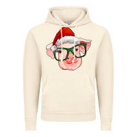 Vintage Artic christmas pig with santa claus hat Vintage Hoodie - RanaPortraitStore