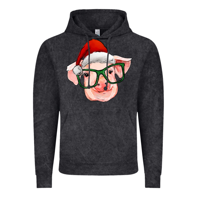 Christmas Pig With Santa Claus Hat Vintage Hoodie by RanaPortraitStore | Teevron