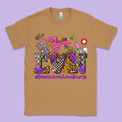 Mardi Gras  Lvn Licensed Vocational Nurse Classic Tee Designed By Adodesignshop