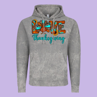 Love Thanksgiving Vintage Hoodie Designed By Jahusdesignshop