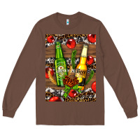 Chestnut beer bottles with wheat and barley Long Sleeve Tee - AdoDesignShop