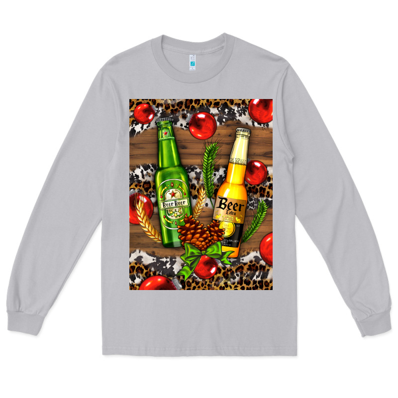 Beer Bottles With Wheat And Barley Long Sleeve Tee by AdoDesignShop | Teevron
