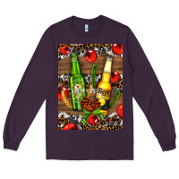 Plum beer bottles with wheat and barley Long Sleeve Tee - AdoDesignShop