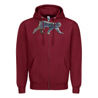 Burgundy canada lynx Zipper Hoodie - LillyAllenDesigns