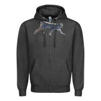 Charcoal Heather canada lynx Zipper Hoodie - LillyAllenDesigns