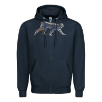 Navy canada lynx Zipper Hoodie - LillyAllenDesigns