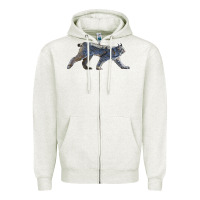 Oatmeal Heather canada lynx Zipper Hoodie - LillyAllenDesigns